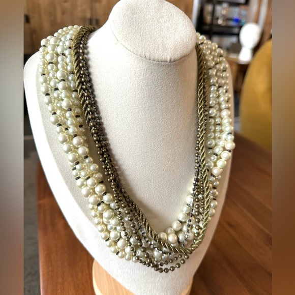 Chicos Multi Strand Pearl and Chain Necklace - Picture 3 of 8
